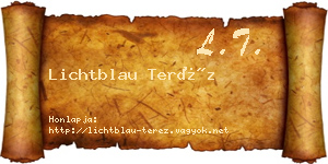 Lichtblau Teréz névjegykártya